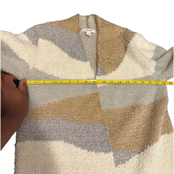 Nine West Jacquard beige cardigan Sise XS - Picture 2 of 9